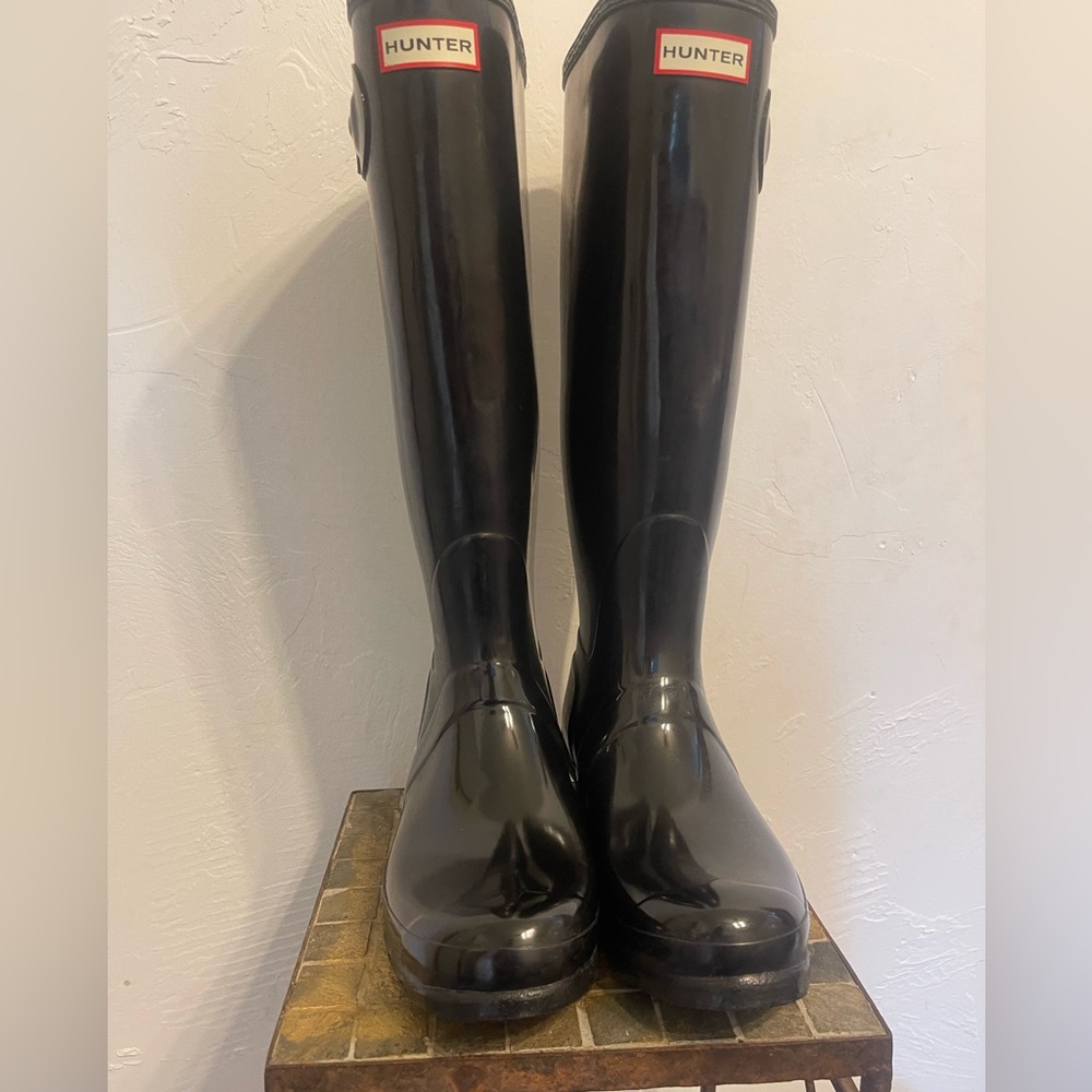 Hunter boots rubber size 10 women’s black C